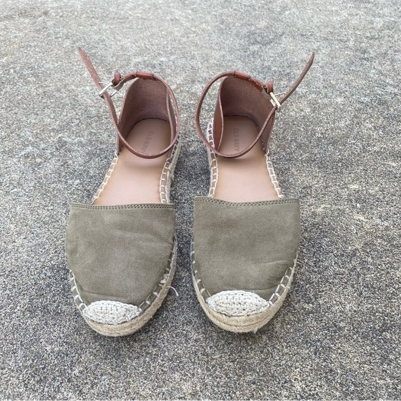 Old Navy Olive Green Espadrille Flats with Ankle Strap size 8 - Picture 4 of 5